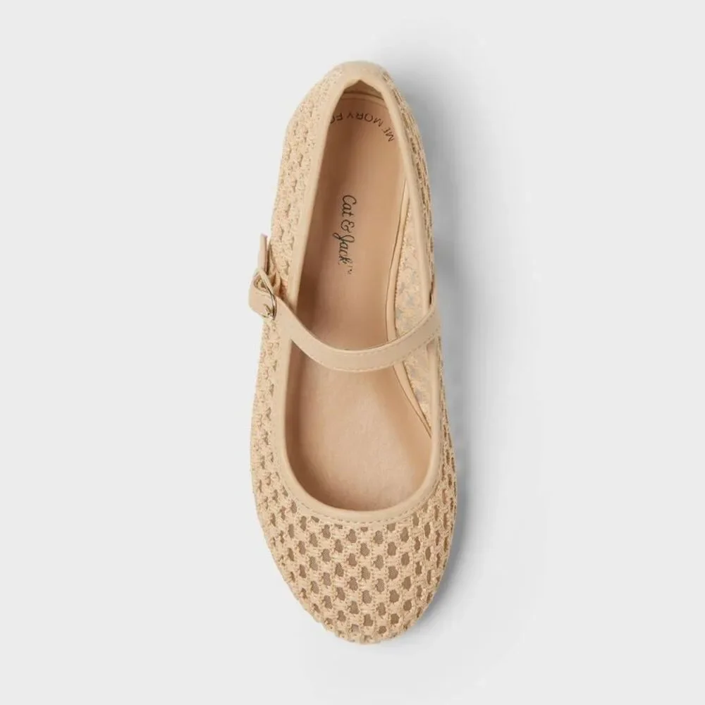 Cat & Jack - Girls' Wilma Ballet Flats - Cat & Jack Tan 5 Beige